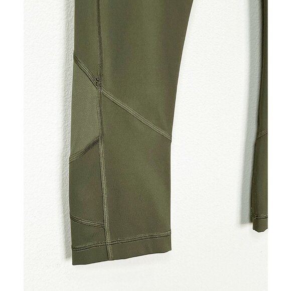 Lululemon Pace Rival Crop Full On Luxtreme Leggings Inseam 22 Dark Olive Green 4 - Picture 10 of 16
